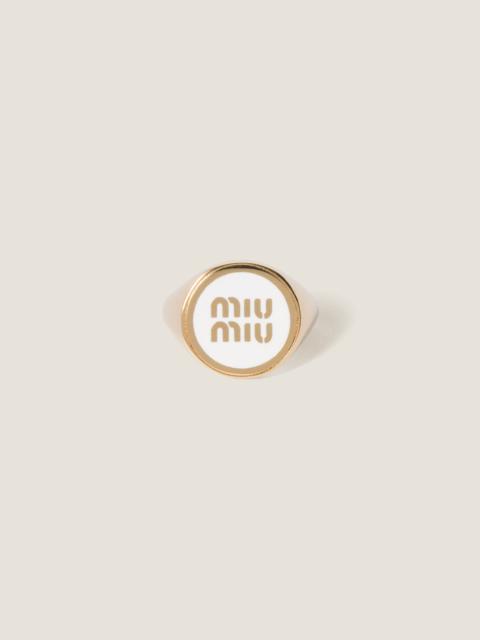 Miu Miu Enameled metal ring
