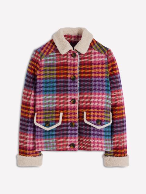 BODEN Stirling Check Coat-Rainbow Blanket Multigingham