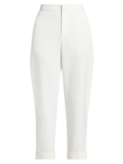 LAPOINTE Women's Matte Side-Slit Crop Pants - Off White