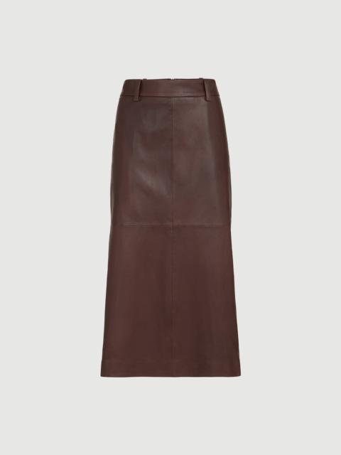 Brunello Cucinelli Polished nappa leather pencil skirt
