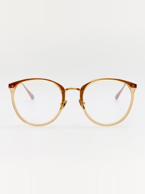 LINDA FARROW Calthorpe Optical in Matt Champagne and Honey