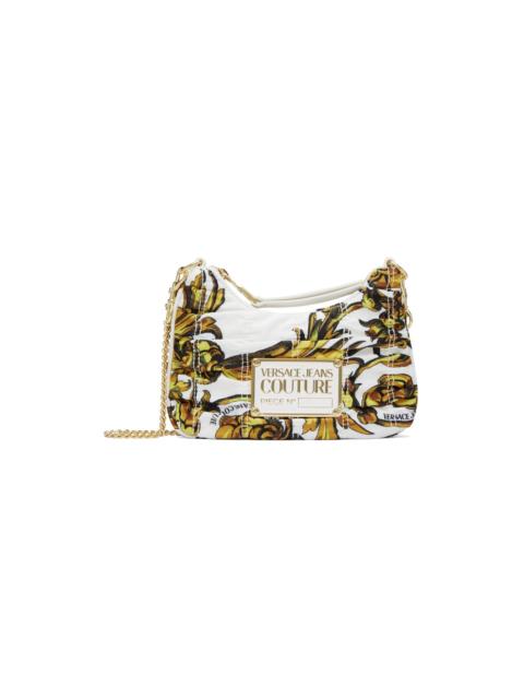 VERSACE JEANS COUTURE White Nylon Crunchy Baroque Plaque Bag