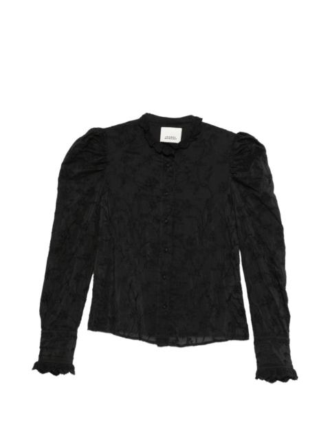 Isabel Marant Zorica ruffled puff-sleeve blouse