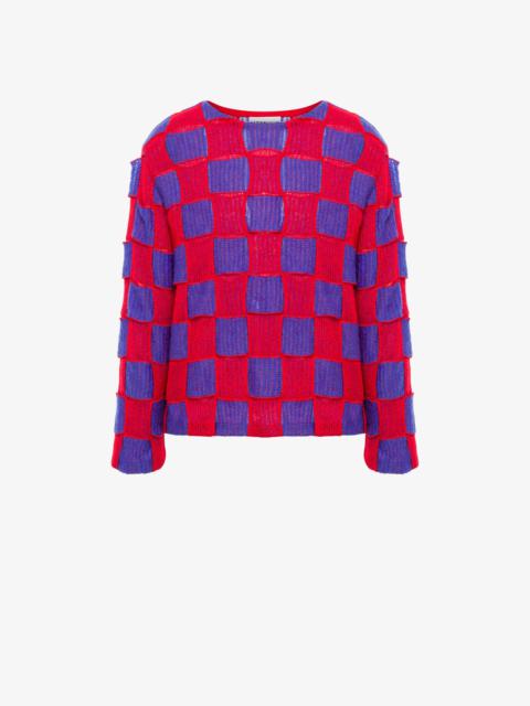Moschino MIXED PATCHWORK &AMP; CHECKS MOHAIR JUMPER