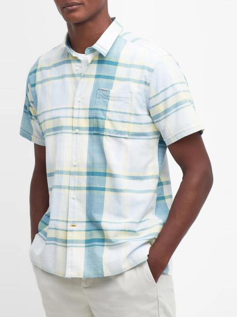 Swinton Regular Fit Plaid Short Sleeve Cotton Button-Up Shirt