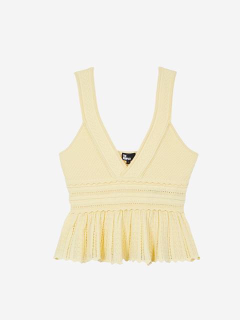 The Kooples YELLOW OPENWORK TOP