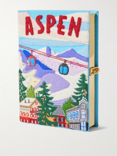Olympia Le-Tan Aspen Embroidered Appliquéd Canvas Clutch