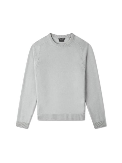 CASHMERE SADDLE CREW NECK