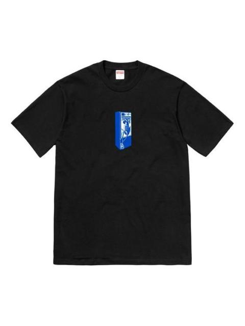Supreme Supreme FW18 Payphone Tee Black Public Phone Printing Short Sleeve Unisex SUP-FW18-460