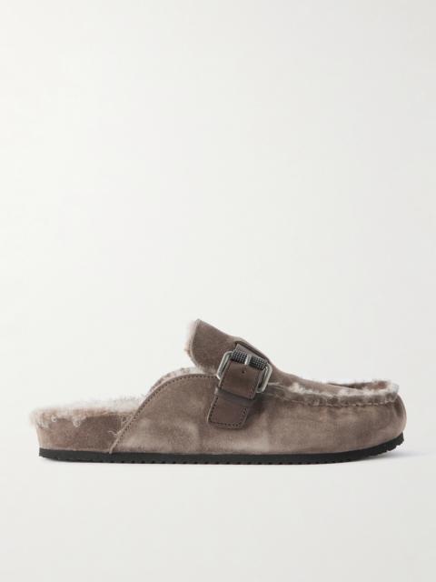 Brunello Cucinelli Buckled Shearling Mules