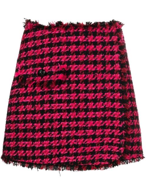MSGM tweed houndstooth-pattern shorts