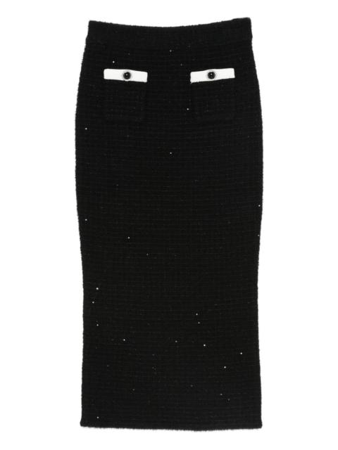 self-portrait button-pocket skirt