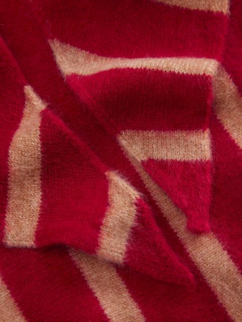 BODEN Cashmere Neckerchief-Poppy Red/ Camel Stripe