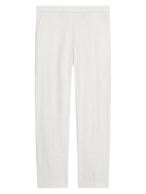 Theory Women's Treeca Linen Pull-On Crop Pants - White Clay