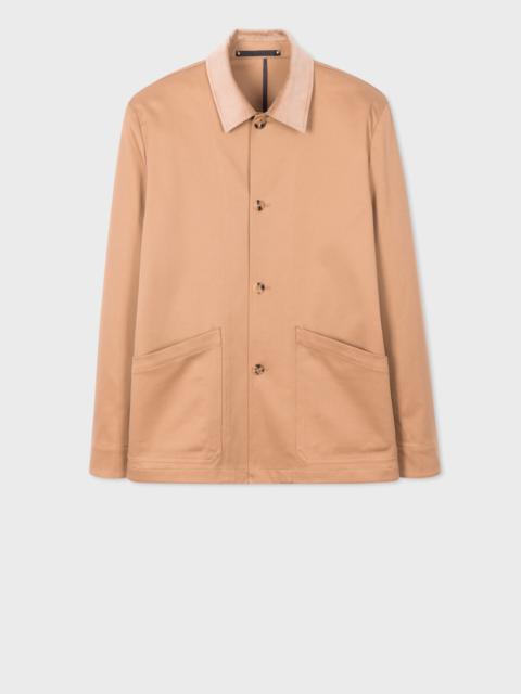 Cotton-Twill Jacket with Corduroy Collar