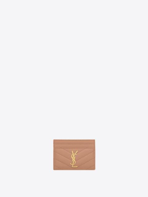 SAINT LAURENT cassandre saint laurent matelassé card case in grain de poudre embossed leather