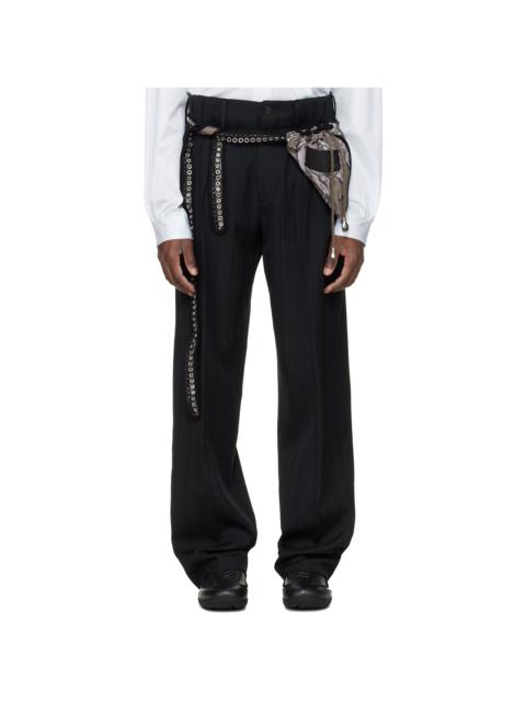 Kiko Kostadinov Black Tarhos Pleated Trousers