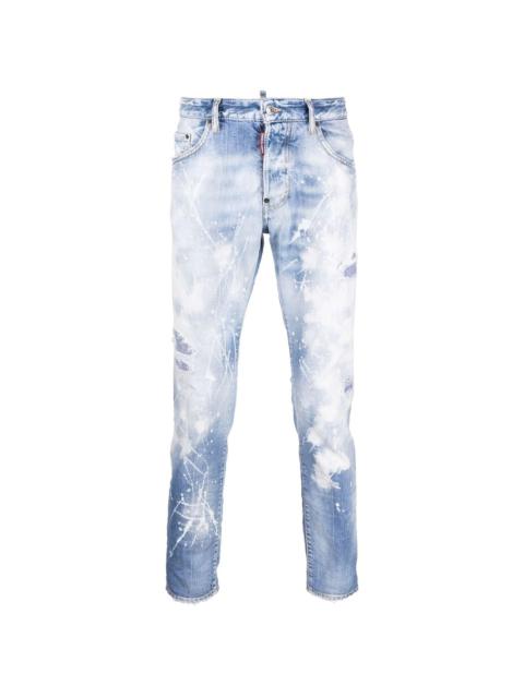 paint splatter-effect skinny jeans