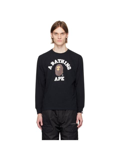 A BATHING APE® Black College Long Sleeve T-Shirt