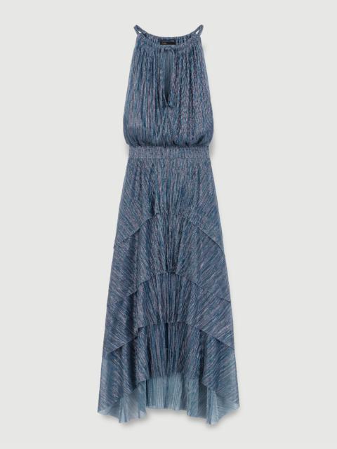 Ruffled lamé maxi dress