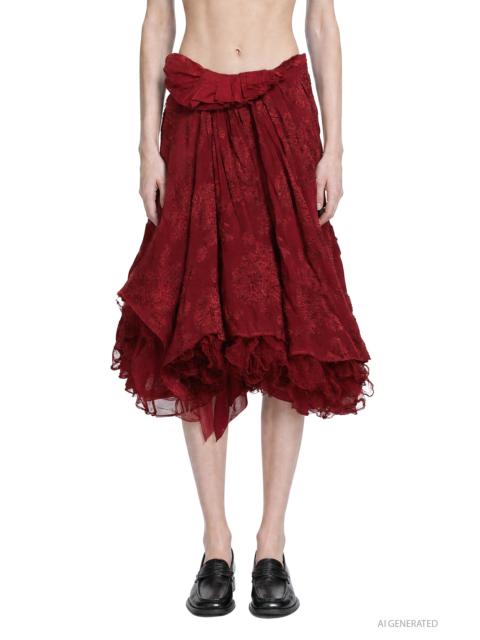 Marc Le Bihan Draped Viscose Silk Brocade Skirt