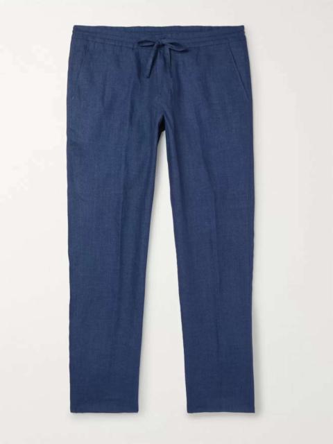 Slim-Fit Linen Drawstring Trousers