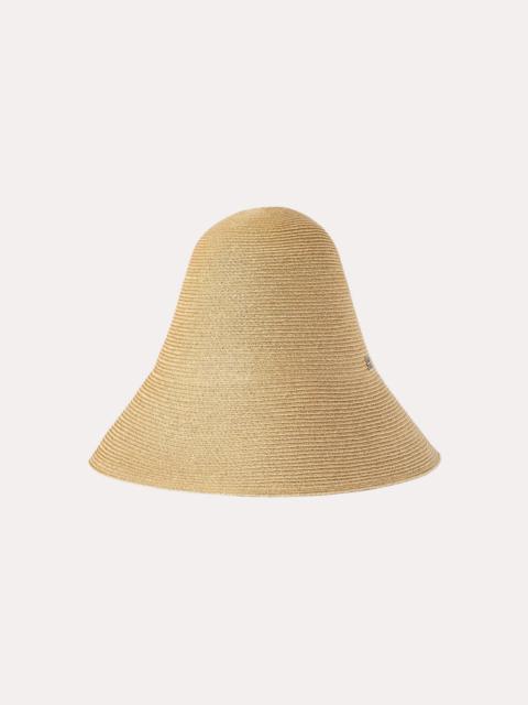 Woven paper straw hat crème