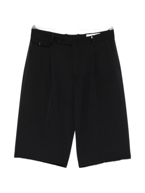 Tonywack pleated frayed tailored shorts