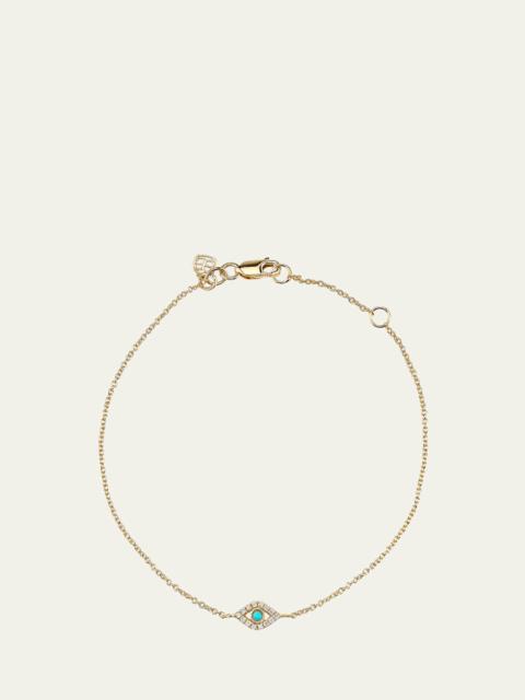SYDNEY EVAN Small Diamond Evil Eye Bracelet
