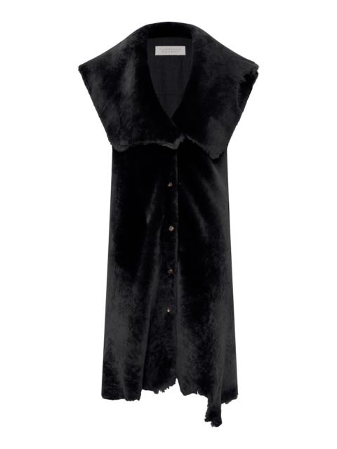 GABRIELA HEARST Diviner Raw Cut Jacket Liner in Black Shearling