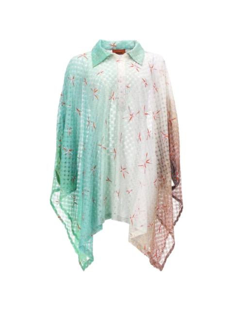 Missoni crochet-knit floral-embroidered top