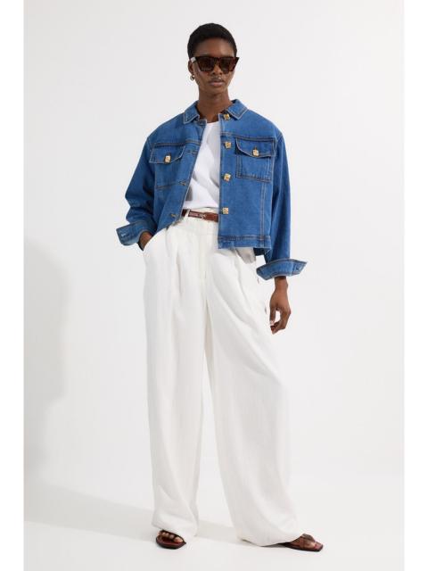 KAREN MILLEN Denim Button Front Tailored Jacket