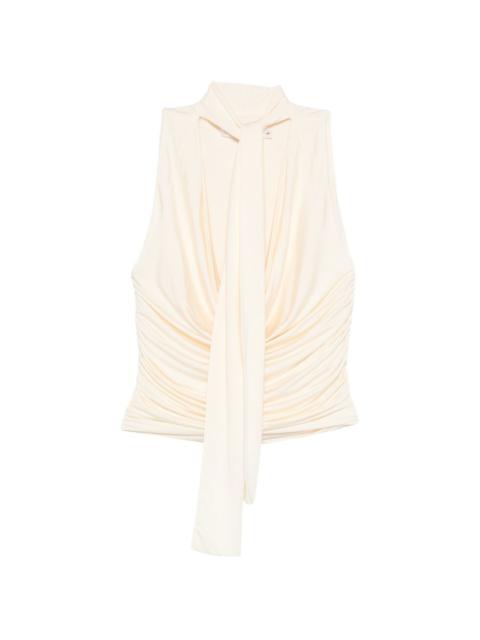 AYA MUSE self-tie draped top