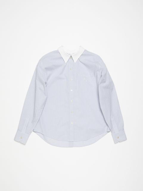 Stripe button-up shirt - Dusty blue/cold brown