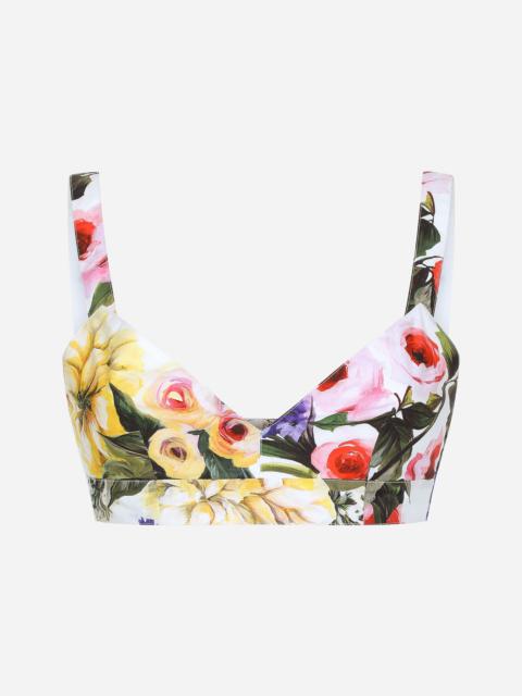 Dolce & Gabbana 면 bralette 정원 인쇄