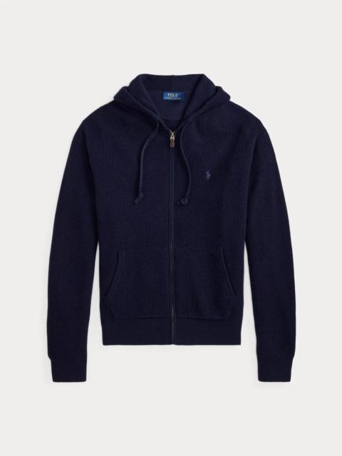 Polo Ralph Lauren Waffle-Knit Wool-Cotton Hooded Sweater