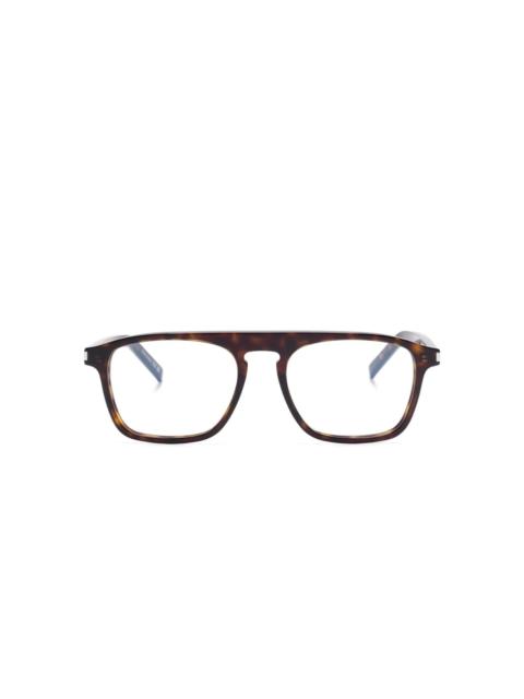SAINT LAURENT tortoiseshell-effect glasses