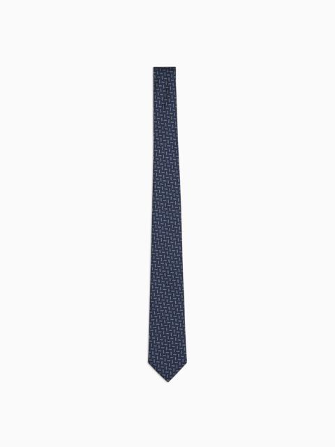 ASV silk tie with chevron print