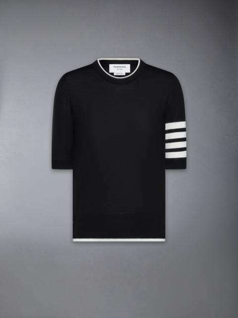 Thom Browne MERINO WOOL 4-BAR SHORT SLEEVE PULLOVER