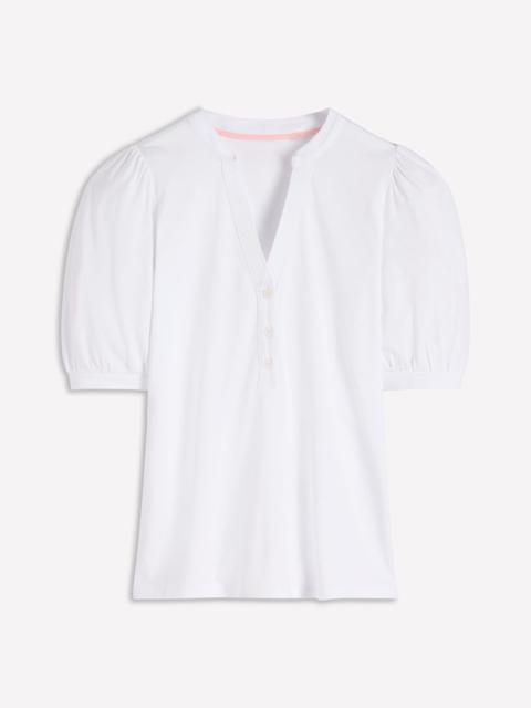 BODEN Supersoft Short Sleeve Henley-White