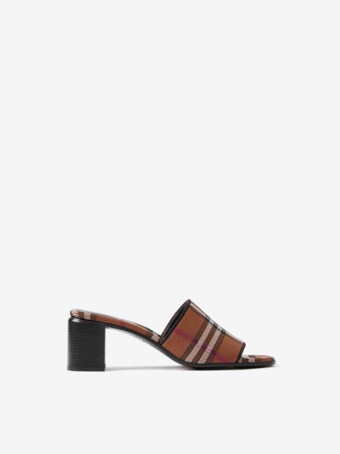 Check Block-heel Mules