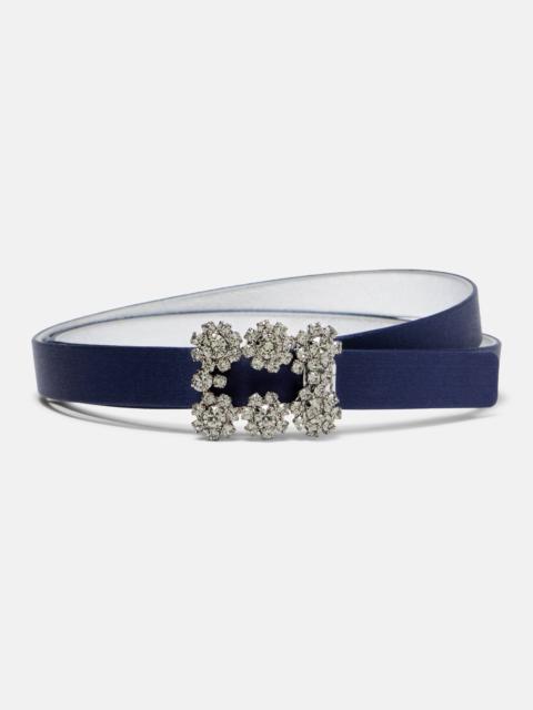 Roger Vivier Efflorescence satin belt