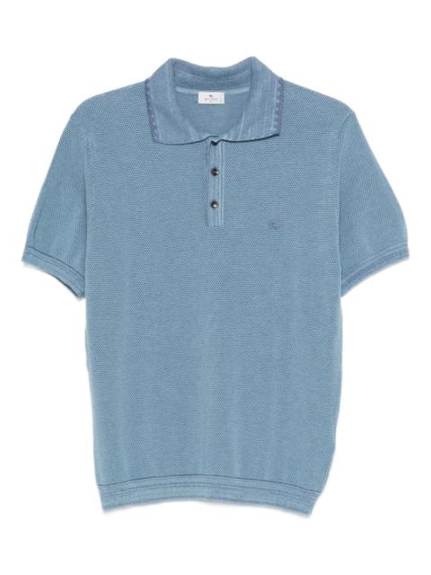 Etro textured-knit polo shirt