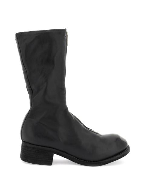 FRONT ZIP LEATHER BOOTS