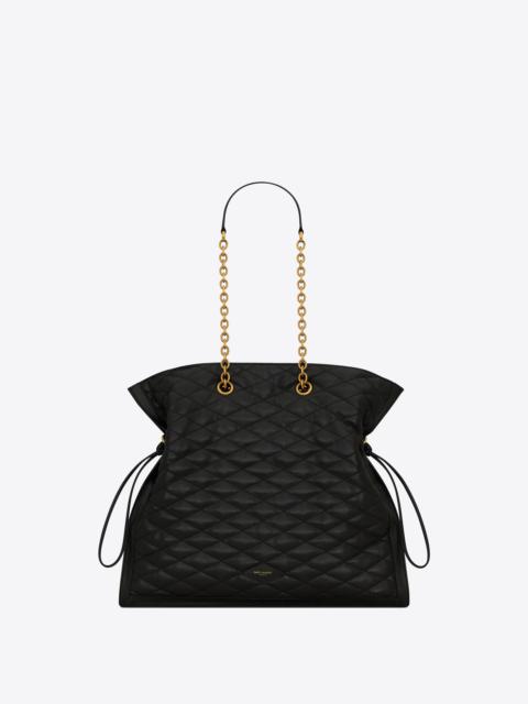 Saint Laurent Pochon Matelasse Quilted Leather Drawstring Tote Bag