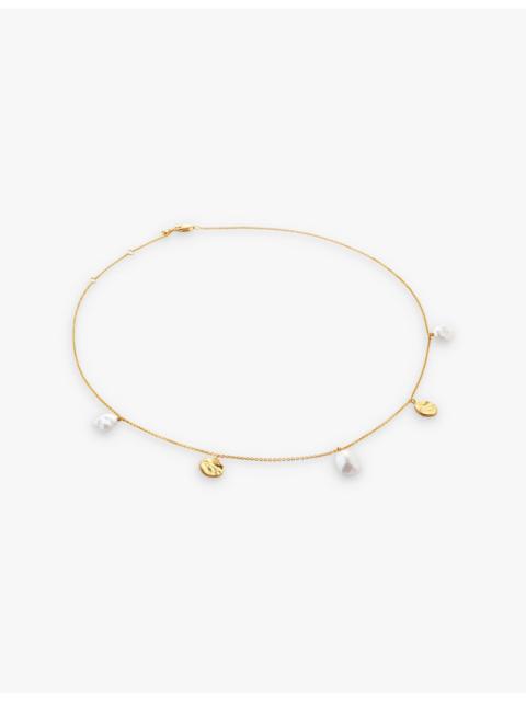 MONICA VINADER Capri 18ct yellow gold-plated vermeil sterling-silver and keshi-pearl pendant necklace