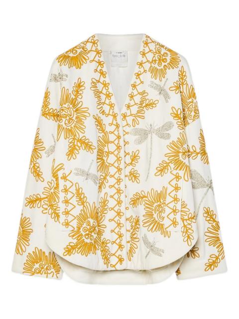 forte_forte floral dragonflies embroidered jacket