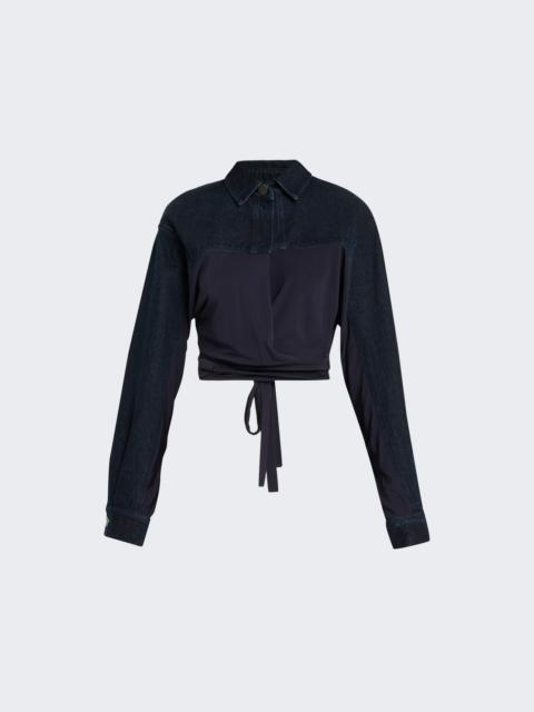 CHRISTOPHER ESBER Sevilla Denim Wrap Top Blue