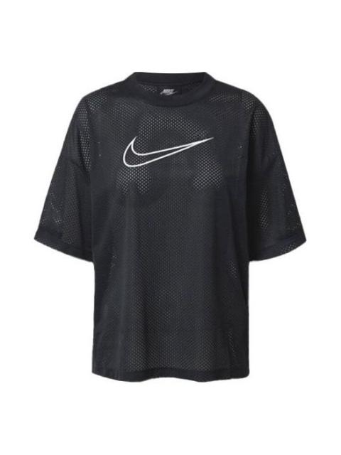 (WMNS) Nike Training Casual Sports Mesh Breathable Quick Dry Short Sleeve Black CK1457-010
