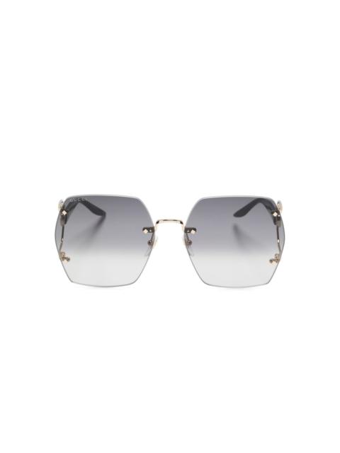 GUCCI Double G oversize-frame sunglasses